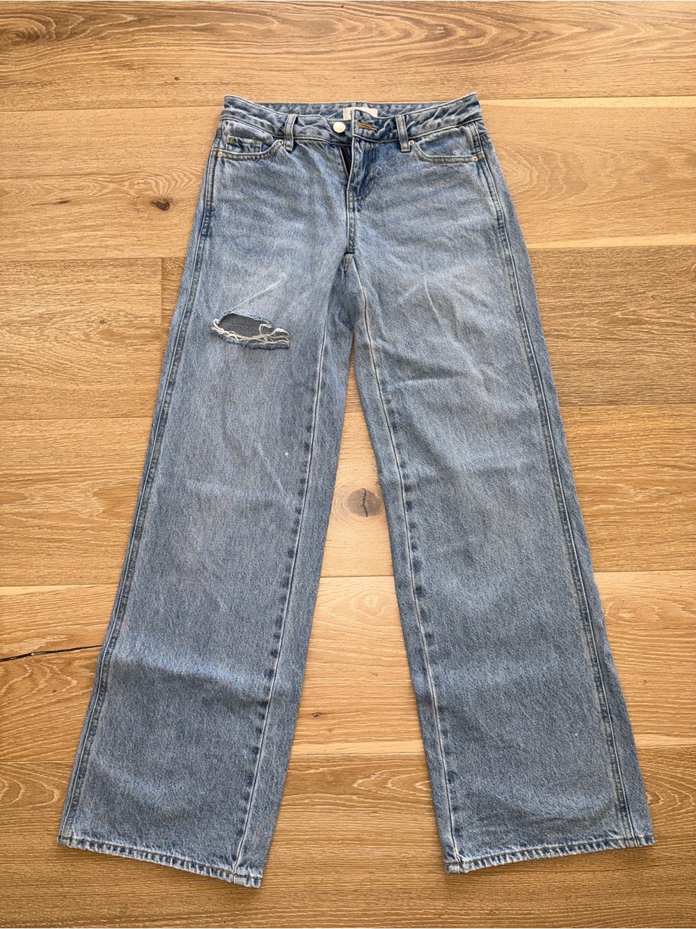 Pacsun Glitter Classic Low Rise Baggy Wide Leg Women's Jeans - Light Blue 22